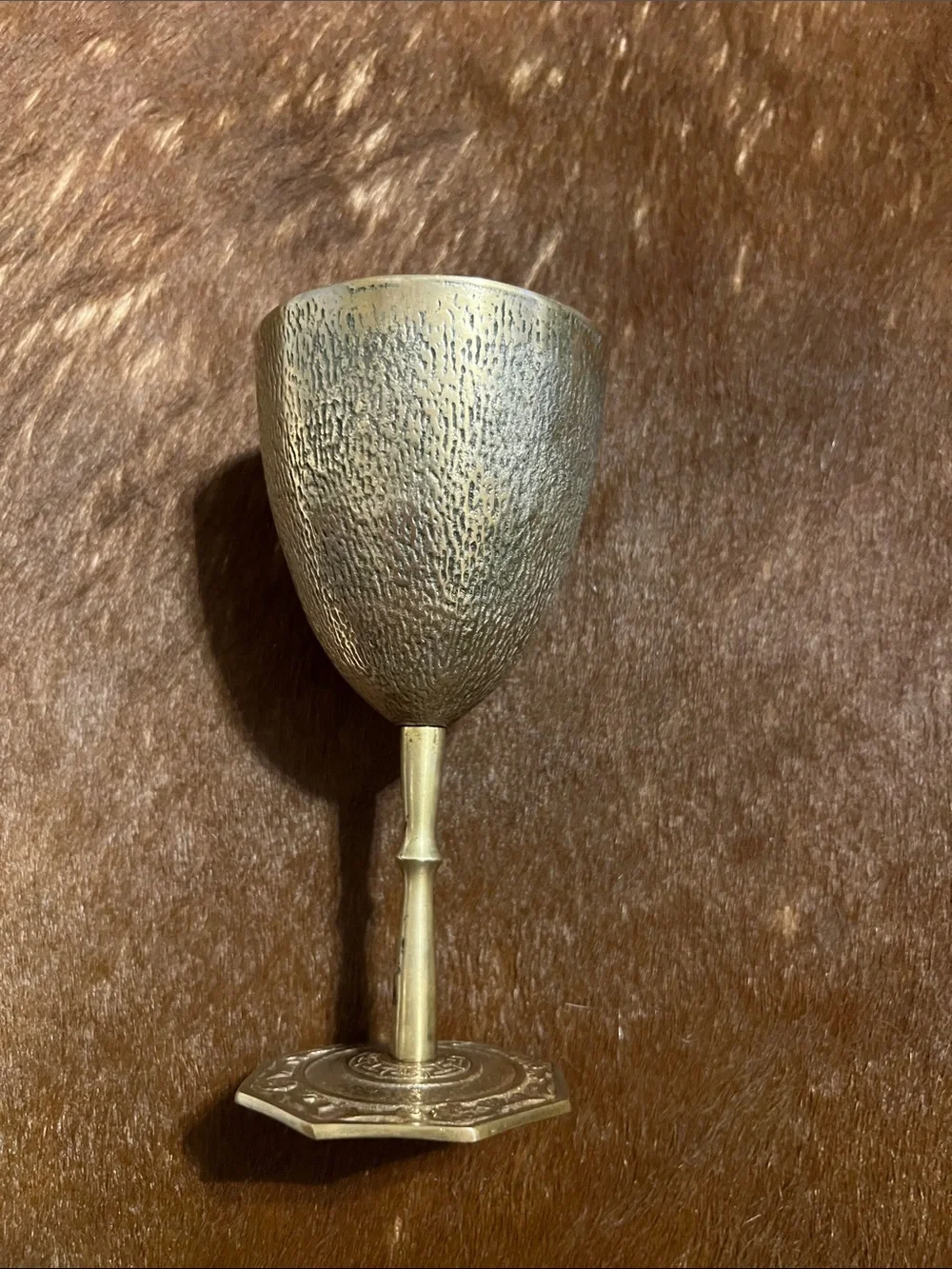 Antique-Style Brass Wine Goblet Korea